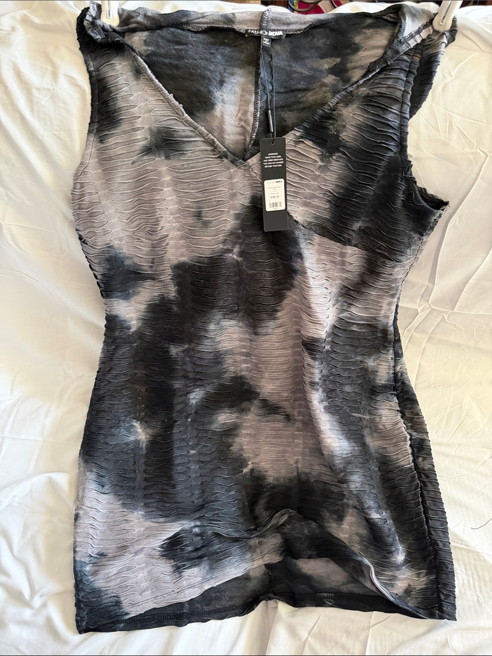 Fashion Nova 3X NWT Yvonne Distressed Mini Dress